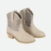 Rio Crystal Cowboy Boot Taupe -Angels Face Negozio Rio Shoe Taupe Front