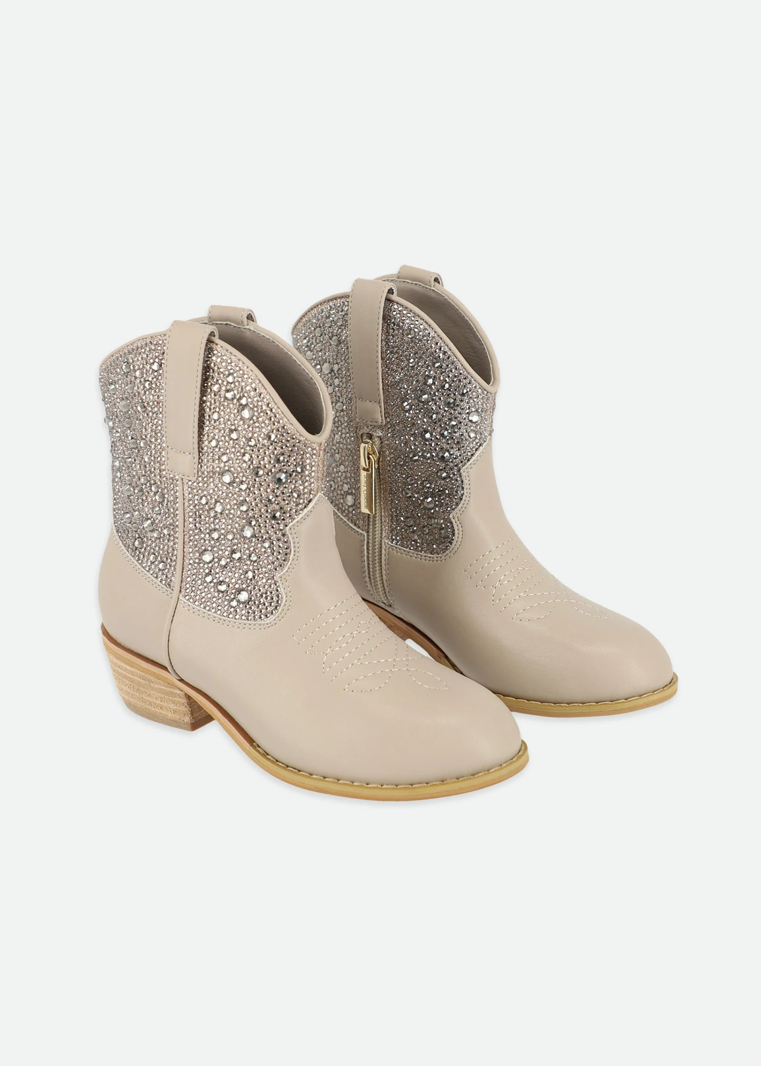 Rio Crystal Cowboy Boot Taupe 3 Rio Crystal Cowboy Boot Taupe