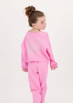 Roberta Cropped Jumper With Wings Rose -Angels Face Negozio Roberta Jumper Hot Pink Lifestyle 2