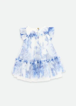 Rosebud Blue Flower Baby Dress Snowdrop -Angels Face Negozio Rosebud Baby Dress Blue Back
