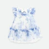 Rosebud Blue Flower Baby Dress Snowdrop