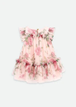 Rosebud Roses Tulle Baby Dress Pink -Angels Face Negozio Rosebud Baby Dress Pink Back