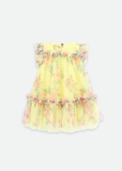 Rosebud Flower Tulle Baby Dress Sherbert Yellow -Angels Face Negozio Rosebud Baby Dress Sherbet Back