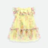 Rosebud Flower Tulle Baby Dress Sherbert Yellow -Angels Face Negozio Rosebud Baby Dress Sherbet Front