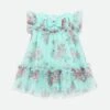 Rosebud Roses Baby Dress Aqua -Angels Face Negozio Rosebud BabyDress Aqua Front