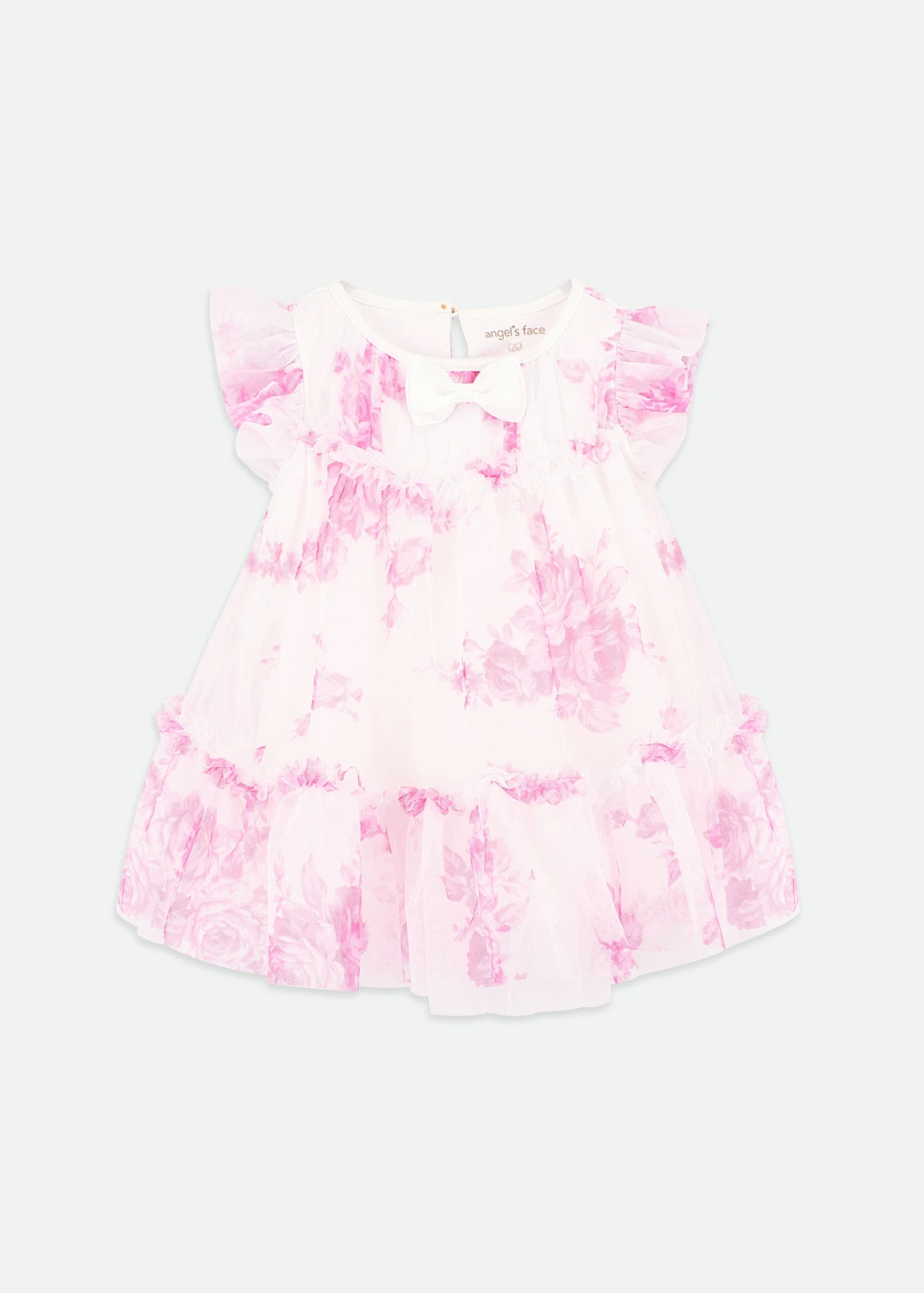 Rosebud Roses Baby Dress Snowdrop Pink 3 Rosebud Roses Baby Dress Snowdrop Pink