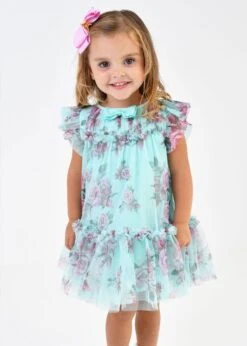 Rosebud Roses Baby Dress Aqua 7 Rosebud Roses Baby Dress Aqua -Angels Face Negozio Rosebud Dress Aqua Lifestyle
