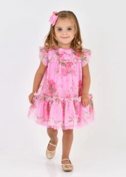 Rosebud Flower Baby Dress Begonia Pink -Angels Face Negozio Rosebud Dress Begonia Pink Lifestyle
