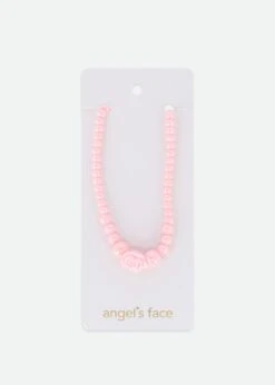 Rose Necklace Pink -Angels Face Negozio Roses Necklace Pink Card