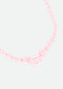 Rose Necklace Pink -Angels Face Negozio Roses Necklace Pink Detail