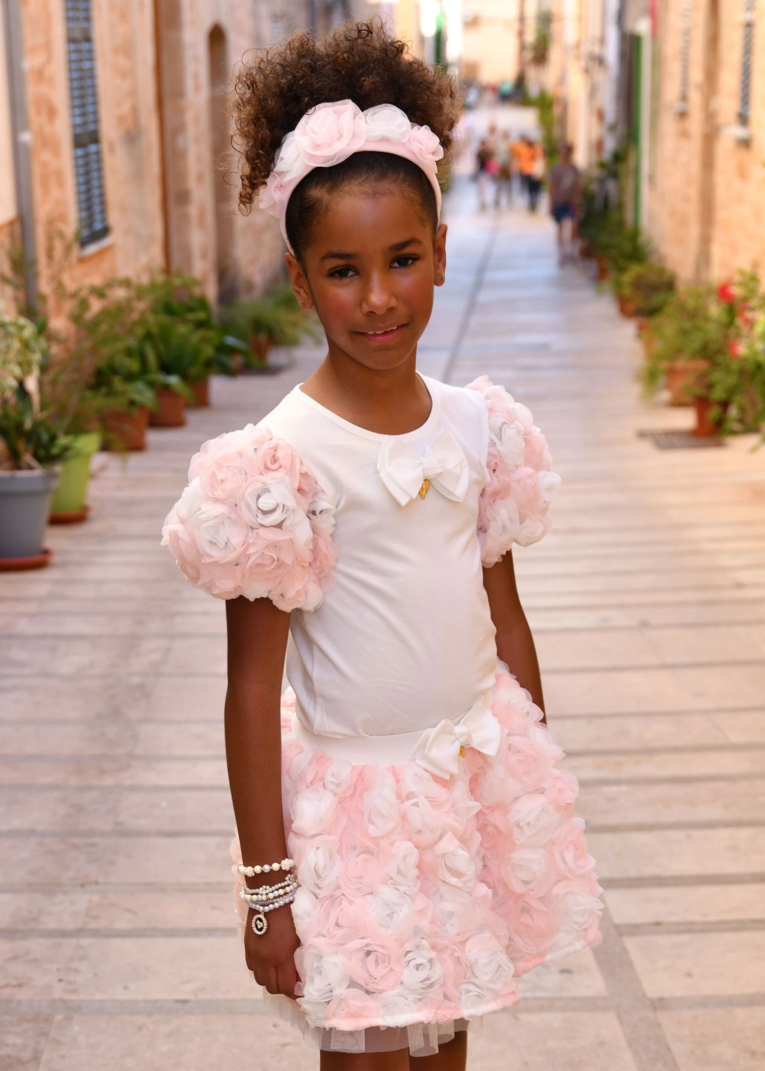 Roses Top And Skirt Set Snowdrop/Pink 4 Roses Top And Skirt Set Snowdrop/Pink - immagine 2