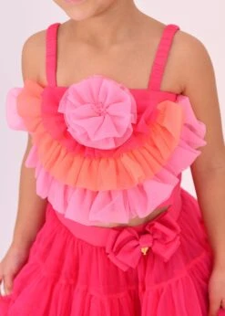 Rosetta Blooming Marvellous Tulle Top Fuchsia -Angels Face Negozio Rosetta Top fuschia Lifestyle 1