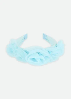 Rosie Tulle Aliceband Aqua -Angels Face Negozio Rosie Headband Aqua Front2