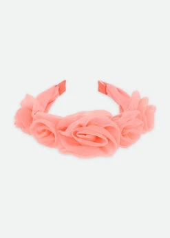 Rosie Tulle Aliceband Coral -Angels Face Negozio Rosie Headband Coral Front2