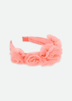 Rosie Tulle Aliceband Coral -Angels Face Negozio Rosie Headband Coral Side