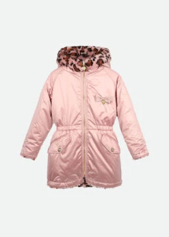 Roxanne Reversible Pink Coat Leopard