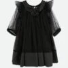 Roz Spotted Tulle Dress Black -Angels Face Negozio Roz Dress Black Front