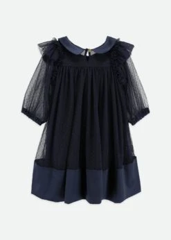 Roz Spotted Tulle Dress Navy -Angels Face Negozio Roz Dress Navy Back