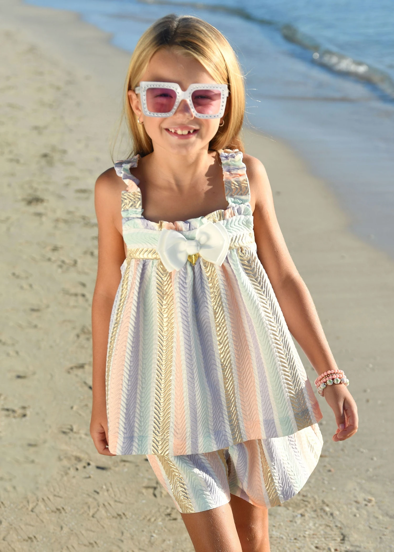 Ruthie Stripe Jacquard Shorts Gold Multi 4 Ruthie Stripe Jacquard Shorts Gold Multi - immagine 2