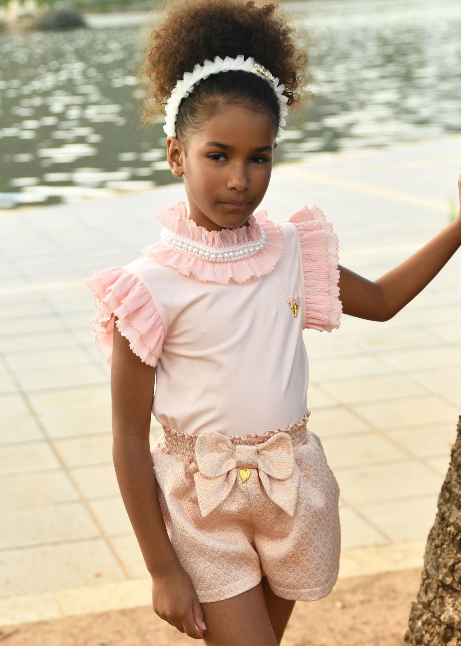 Ruthie Bow Jacquard Shorts Rose Gold 4 Ruthie Bow Jacquard Shorts Rose Gold - immagine 2