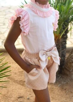 Ruthie Bow Jacquard Shorts Rose Gold 8 Ruthie Bow Jacquard Shorts Rose Gold -Angels Face Negozio Ruthie Shorts Rose Gold Campaign 1