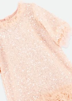 Sasha Sequin Dress Blush Pink 10 Sasha Sequin Dress Blush Pink -Angels Face Negozio Sasha Dress Blush Detail