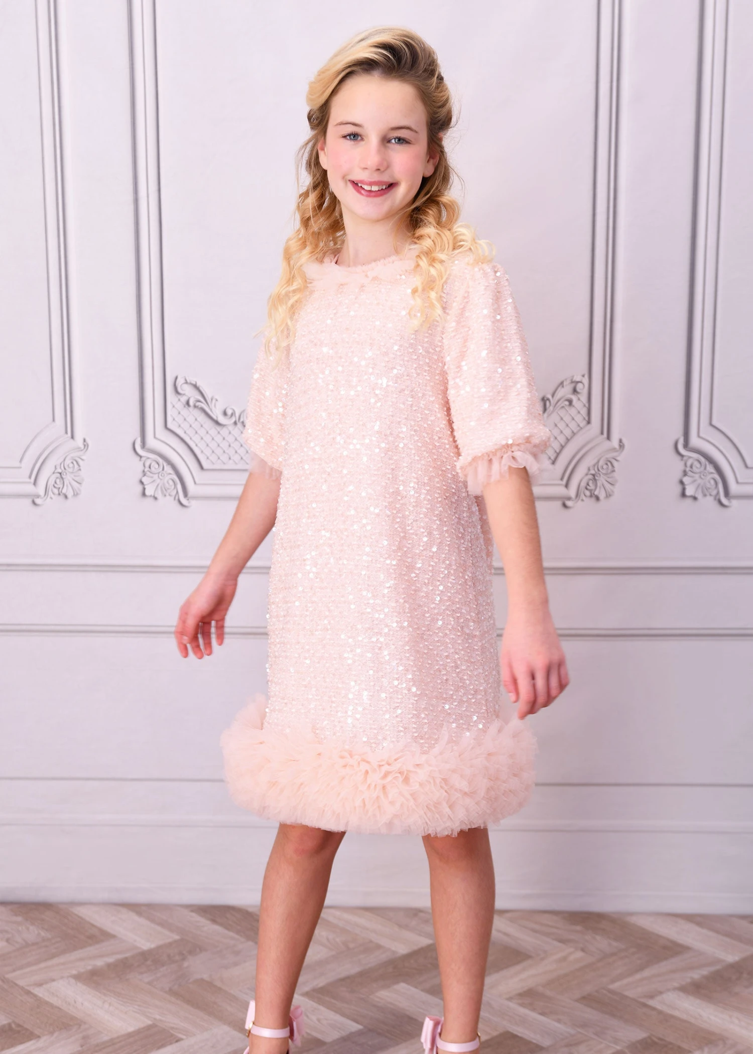 Sasha Sequin Dress Blush Pink 4 Sasha Sequin Dress Blush Pink - immagine 2