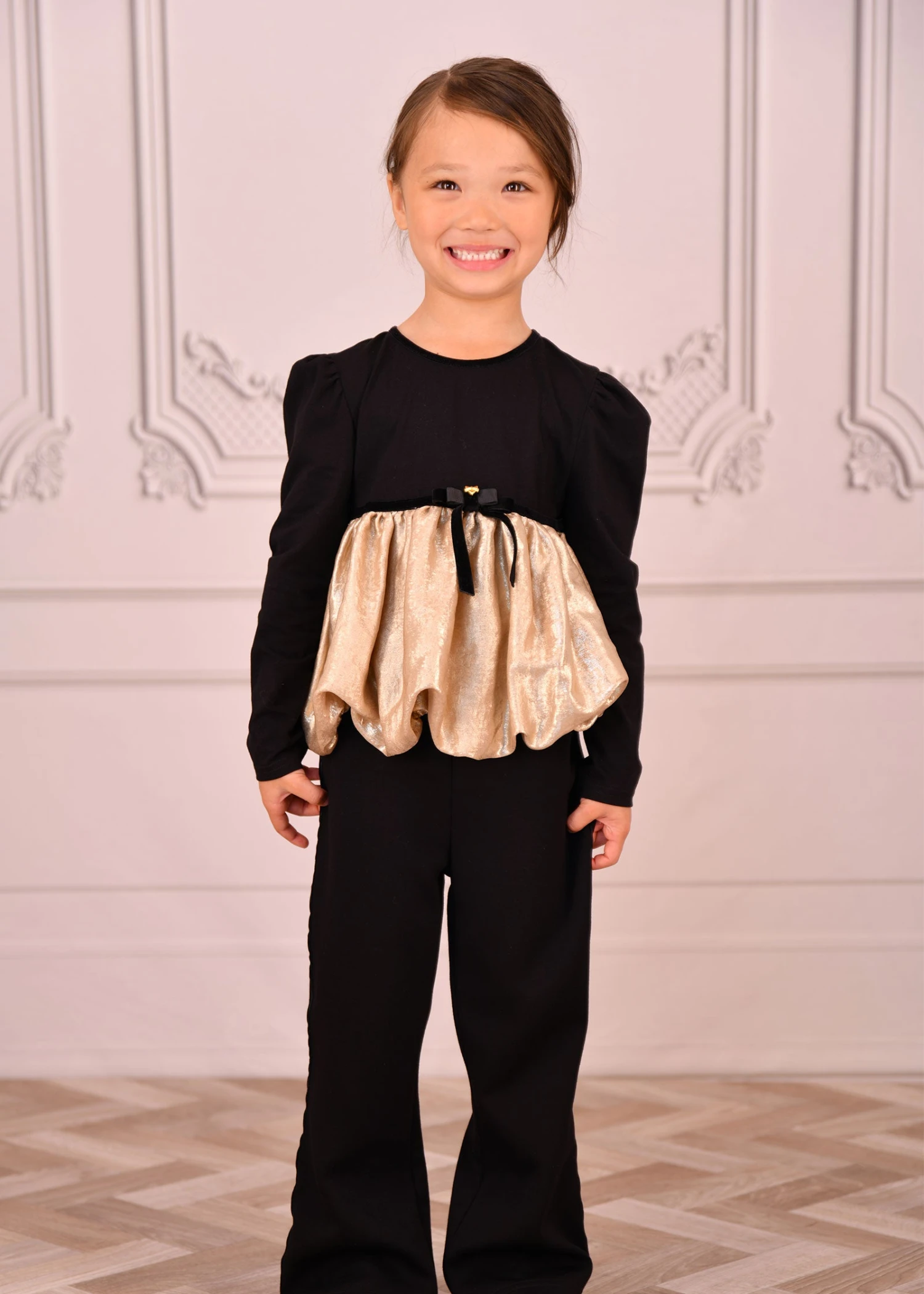 Saskia Metallic Ballon Top Black/Gold 4 Saskia Metallic Ballon Top Black/Gold - immagine 2