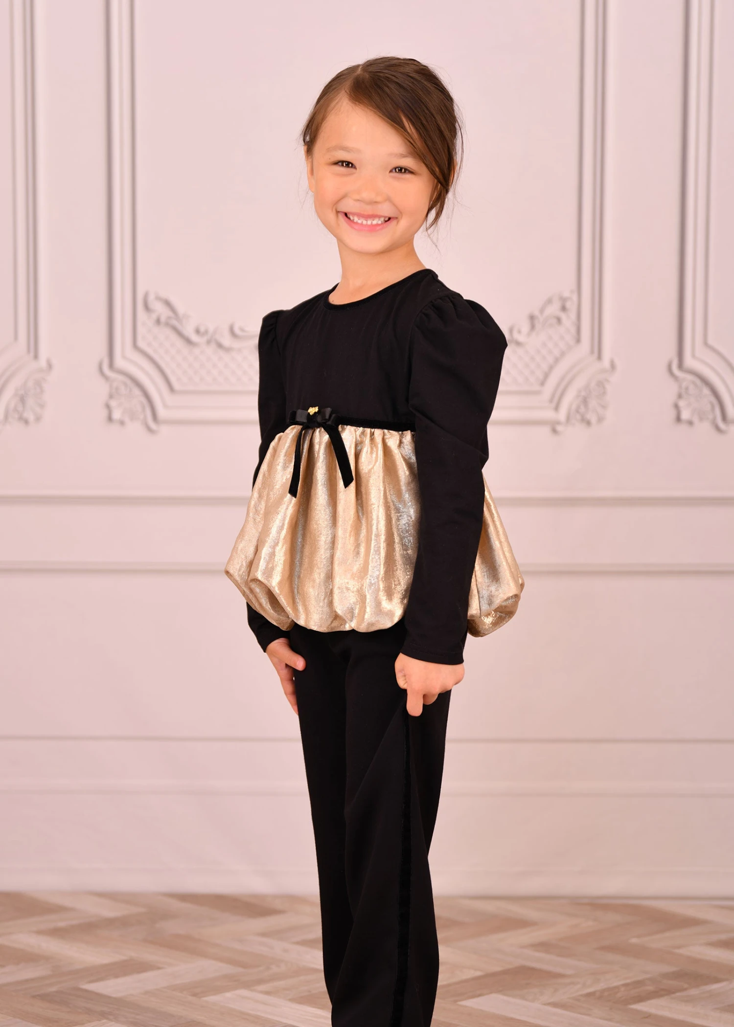 Saskia Metallic Ballon Top Black/Gold 6 Saskia Metallic Ballon Top Black/Gold - immagine 4