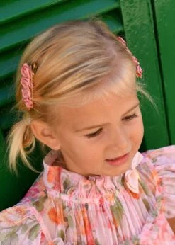 Satin Roses Hair Clip Tea Rose -Angels Face Negozio Satin Clips Tea Rose Campaign 1