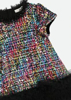 Shalini Sequin Dress Black Multi 10 Shalini Sequin Dress Black Multi -Angels Face Negozio Shalini Dress Multi Detail