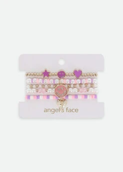 Smile Bracelet Set Lilac -Angels Face Negozio Smile Bracelet Lilac Front