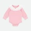 Tara Pleated Collar Babygrow Tea Rose -Angels Face Negozio Tara Babygrow Tearose Front
