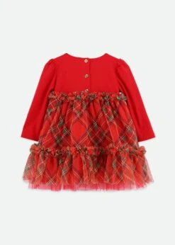 Tavia Baby Tartan Dress Red -Angels Face Negozio Tavia Dress Baby Red Back