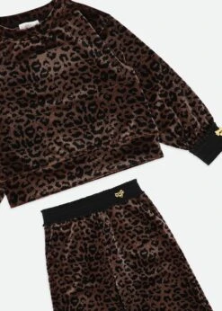 Teskey Leopard Top And Trouser Set Black -Angels Face Negozio Teskey Tracksuit Black Detail