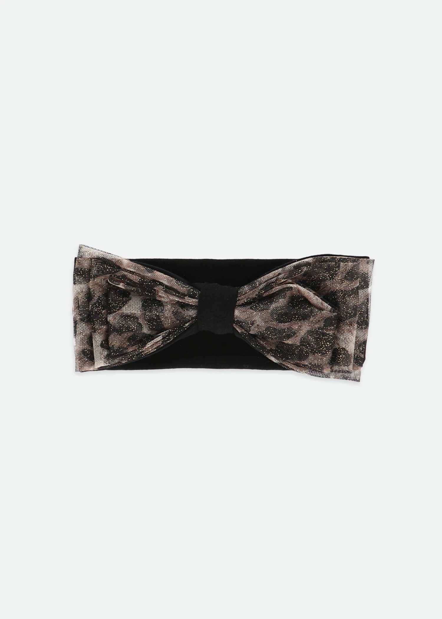 Tiff Leopard Tulle Baby Headband Black 3 Tiff Leopard Tulle Baby Headband Black