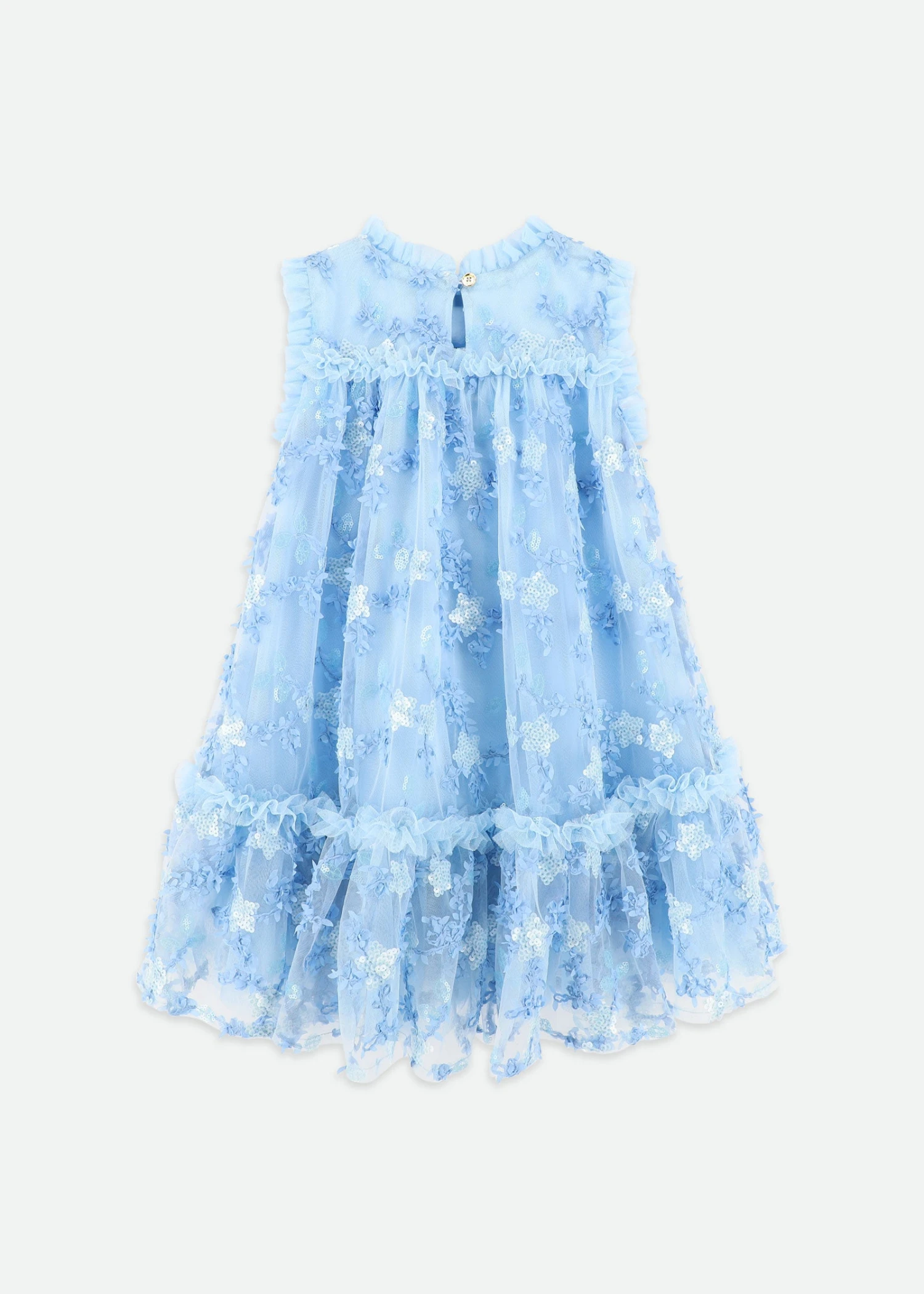 Tilly Sequin Flower Tulle Dress Pale Blue 8 Tilly Sequin Flower Tulle Dress Pale Blue - immagine 6