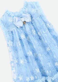 Tilly Sequin Flower Tulle Dress Pale Blue 12 Tilly Sequin Flower Tulle Dress Pale Blue -Angels Face Negozio Tilly Dress Blue Detail