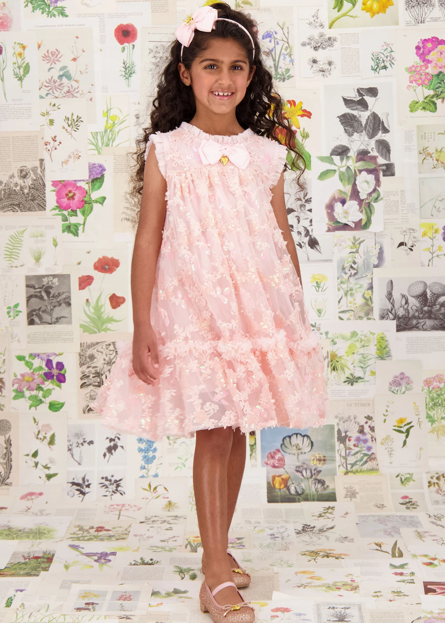 Tilly Sequin Flower Tulle Dress Pale Pink 5 Tilly Sequin Flower Tulle Dress Pale Pink - immagine 3