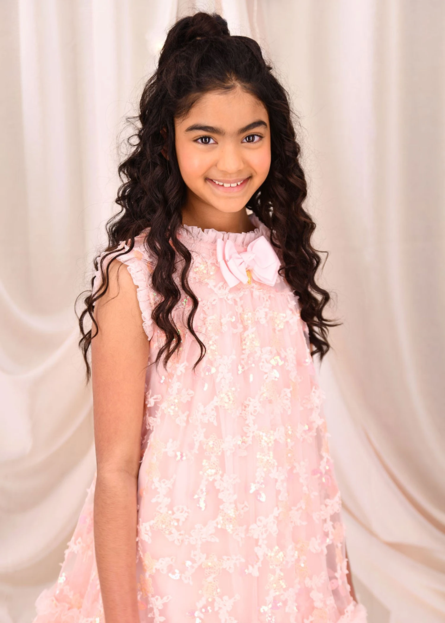 Tilly Sequin Flower Tulle Dress Pale Pink 7 Tilly Sequin Flower Tulle Dress Pale Pink - immagine 5