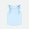 Toni Ruffle Trim Top Pale Blue 1 Toni Ruffle Trim Top Pale Blue -Angels Face Negozio Toni Top Blue Front