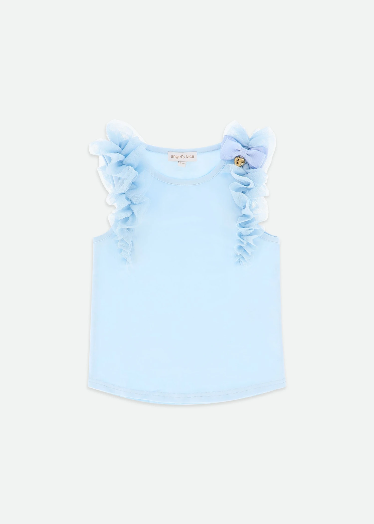 Toni Ruffle Trim Top Pale Blue 3 Toni Ruffle Trim Top Pale Blue