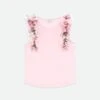 Toni Roses Ruffle Trim Top Pink