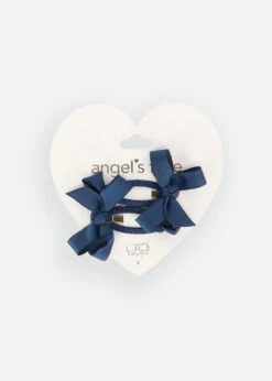 Two Pack Bow Clips Navy