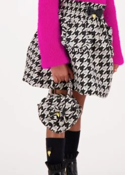 Valerie Houndstooth Jacquard Bag Black -Angels Face Negozio Valerie Bag Black Silver Lifestyle 1