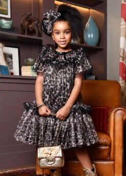 Gladys Bow Aliceband Black Leopard -Angels Face Negozio Victoria Dress Leopard Campaign 1