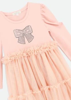 Winter Pleated Tulle Dress Blush Pink -Angels Face Negozio Winter Dress Blush Detail