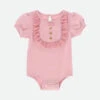 Yaz S/S Babygrow Tea Rose 2 Yaz S/S Babygrow Tea Rose -Angels Face Negozio Yaz Babygrow Tearose Front