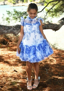 Marigold Blue Flower Dress Snowdrop 8 Marigold Blue Flower Dress Snowdrop -Angels Face Negozio marigoldbluecampaign